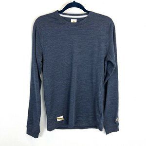 Tracksmith Harrier Long Sleeve Running Shirt Mens M Blue Merino Wool Crew Neck